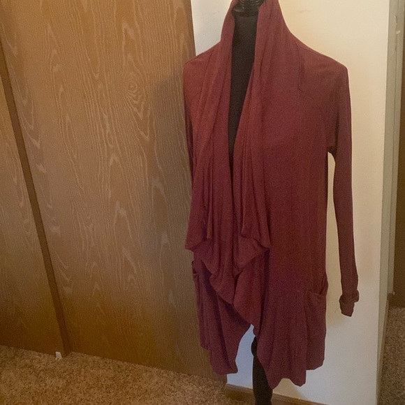 Burgundy long sleeve cardigan - Picture 1 of 1